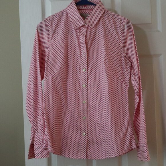 Banana Republic | Pink Rain Drops Shirt, Size 4 - Picture 1 of 7